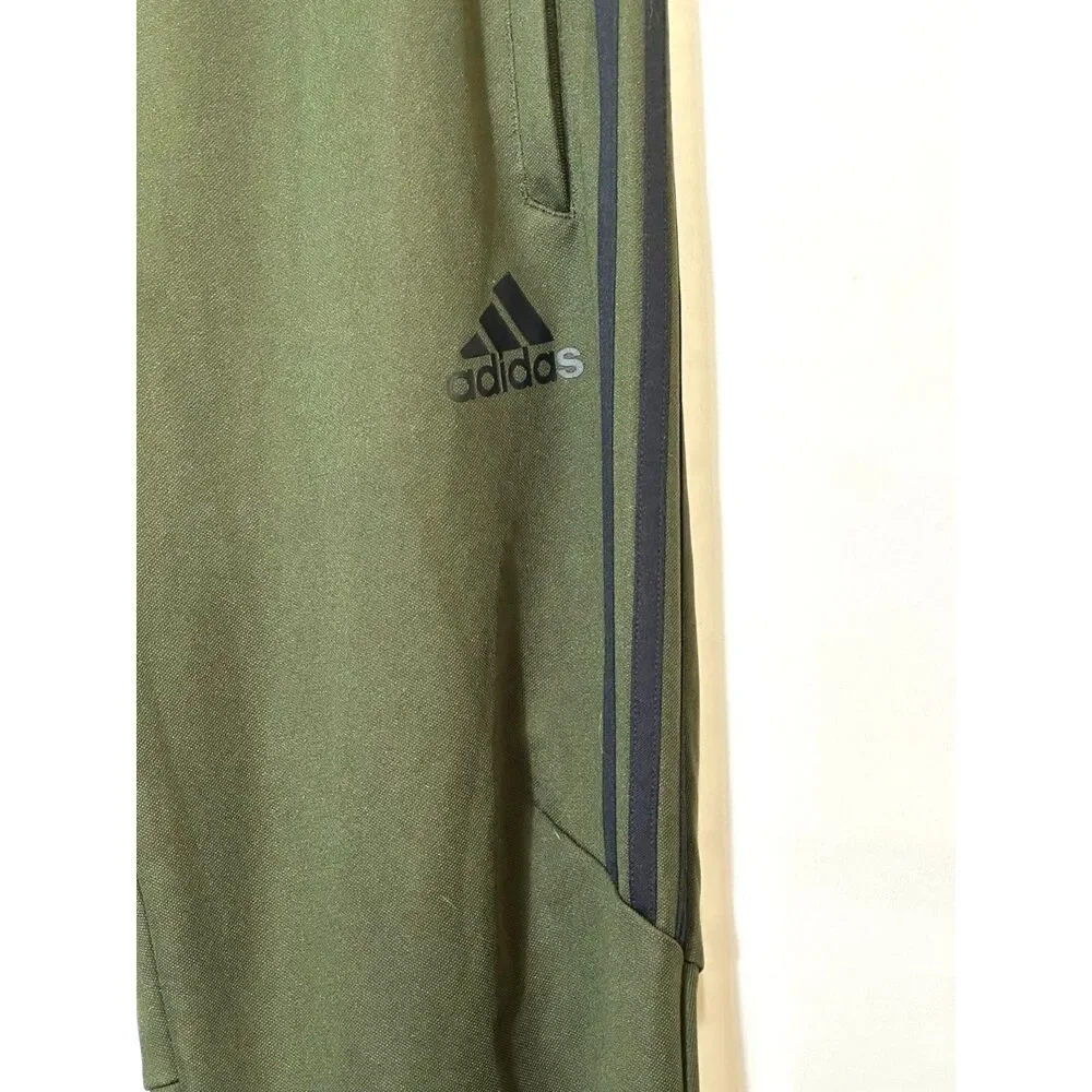Adidas Men's Soccer Training Joggers Climacool Size L Green Athletic Zip Pockets